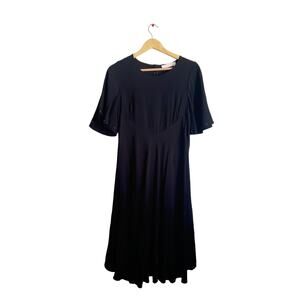 See By Chloe Crepe Studded Black Midi Dress Size 42 (US Size 6)